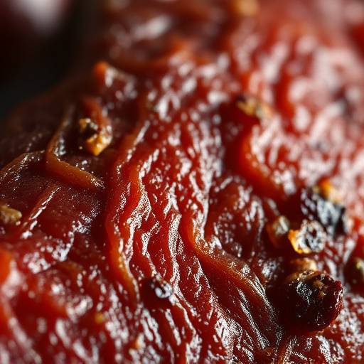 Close-up of Biltong, cured and dried meat